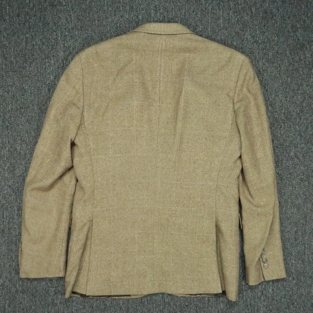 Polo‎ Ralph Lauren Blazer Mens 40R Brown Wool Silk Custom Fit Sport Coat